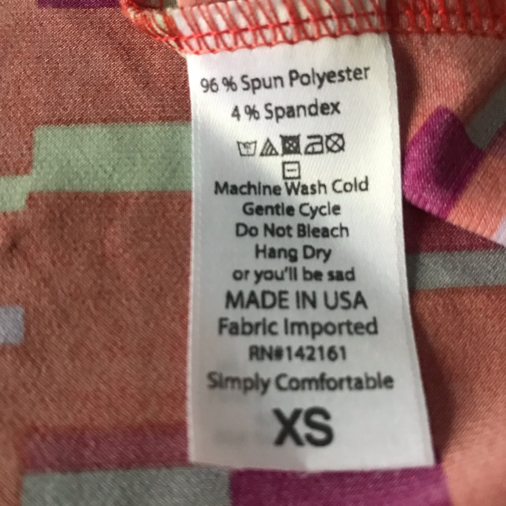 LuLaRoe XS Azure skirt- orange & rectangle pattern - Picture 6 of 13